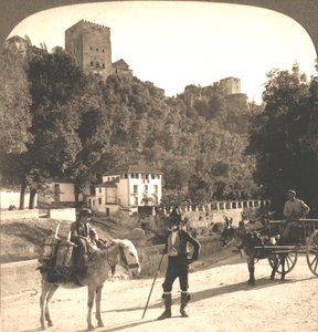 वॉल्म एंड टावर्स ऑफ अलहम्ब्रा, ग्रेनेडा, स्पेन, 1896। द्वारा वर्क्स एंड सन स्कल्पचर स्टूडियो