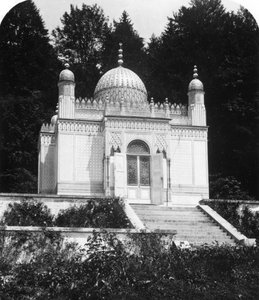 जर्मनी के बवेरिया के लिंडरहोफ पैलेस में मूरिश कियोस्क, c1900s।