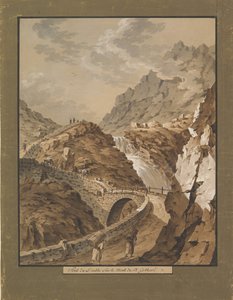 स्विट्ज़रलैंड में गोथर्ड पर्वत की ओर डेविल्स ब्रिज, 1785-1824 द्वारा ज़ेवर ट्रिनर