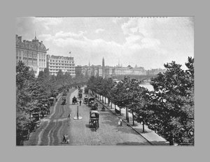 लंदन के चेयरिंग क्रॉस स्टेशन से टेम्स तटबंध, c1900