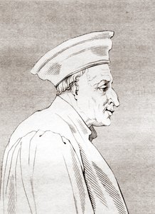 Còsimo di Giovanni degli Médici (1389 - 1464), 'द हिस्टोरिक गैलरी ऑफ़ पोर्ट्रेट्स एंड पेंटिंग्स' से मेडिसी राजनीतिक राजवंश का पहला, 1808 में प्रकाशित हुआ द्वारा फर्डिनेंड जॉर्ज वाल्डमुलर