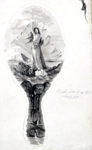 वीनस को उसके खोल में दर्शाने वाले दर्पण के लिए डिज़ाइन, सी 1870-1875 द्वारा फ्रेडरिक (एटीआर) बरनार्ड