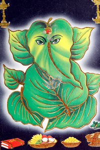 गणेश या गणपति: हाथी के सिर वाले हिंदू देवता। द्वारा . .