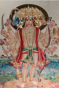 हनुमान, हिंदू पौराणिक कथाओं में वानर देवता। द्वारा . .