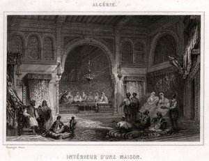 अल्जीरिया में आंतरिक, लगभग 1840 (उत्कीर्णन) द्वारा . .