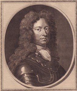 अंग्रेजी सैनिक थॉमस टॉलेमाचे का पोर्ट्रेट (लगभग 1651-1694), जॉन गोल्डर द्वारा ताम्र उत्कीर्णन (1729-1795) जी नेलर की पेंटिंग से द्वारा सेवेरिनी सेवेरिनी