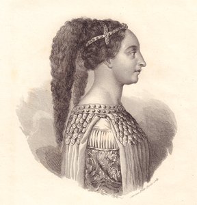 इटालियन रईस इसोटा डिगली अत्ती (लगभग 1432-1474) का पोर्ट्रेट, तांबे की नक्काशी कैटरिना पिओटी-पिरोला द्वारा द्वारा सेवेरिनी सेवेरिनी