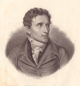 इतालवी मूर्तिकार एंटोनियो कैनोवा (1757-1822) का पोर्ट्रेट, ए लोकाटेली द्वारा ताम्र उत्कीर्णन जिएसेपे बोसी की पेंटिंग से