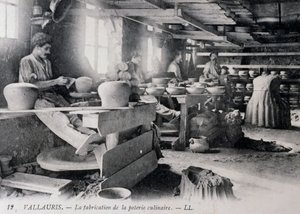 वल्लौरिस टेबलवेयर, सीए 1900, फ्रांस के लिए मिट्टी के बर्तन बनाने के साथ पोस्टकार्ड द्वारा सेवेरिनी सेवेरिनी