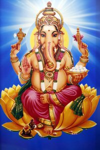 शिव हिंदू मंदिर। गणेश या गणपति: हाथी के सिर वाले हिंदू देवता।