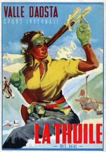 ला थुइल में स्कीइंग, सीए 1950