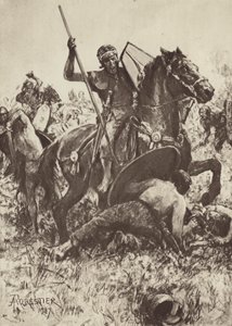 जर्मन आदिवासियों पर हमला करने वाला सहायक कैवेलरी द्वारा Amedee Forestier के बाद