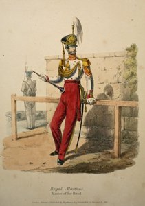 बैंड के रॉयल मरीन मास्टर, c.1830 (हाथ से बने लिथो) द्वारा एडवर्ड हल के बाद