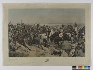 ओमडरमन की लड़ाई में 21 वें लांसर्स का आरोप, 1898 (रंगीन फोटोग्राव्रे)