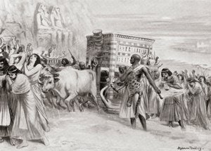 XIX राजवंश के दौरान एक अंतिम संस्कार जुलूस, प्राचीन मिस्र, हचिन्सन हिस्ट्री ऑफ़ द नेशंस से, पब .१११५