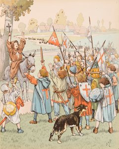 जैक्स मैरी गैस्टन ओनफ्रॉय डी ब्रेविल डिट जॉब (1858-1931) - 1212 में जेरूसलम में बच्चों का धर्मयुद्ध, निजी संग्रह द्वारा Onfray de Breville जाक जॉब के लिए छद्म नाम