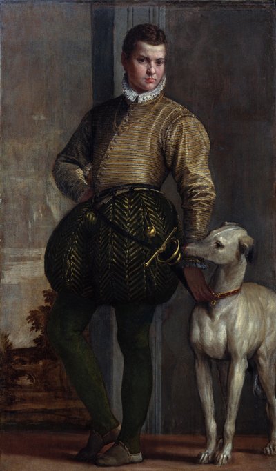ग्रेहाउंड वाला लड़का, c.1570s (कैनवास पर तेल) द्वारा वेरोनीज़