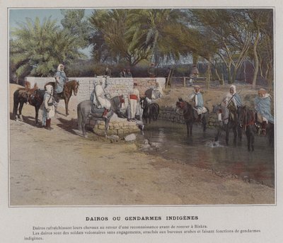 Dairos या Gendarmes Indigenes (रंगीन फोटो) द्वारा (बाद में) फ्रांसीसी फोटोग्राफर