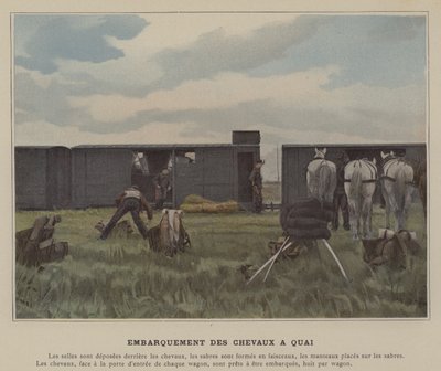 क्वे में घोड़ों का बोर्डिंग (रंगीन फोटो) द्वारा (बाद में) फ्रांसीसी फोटोग्राफर
