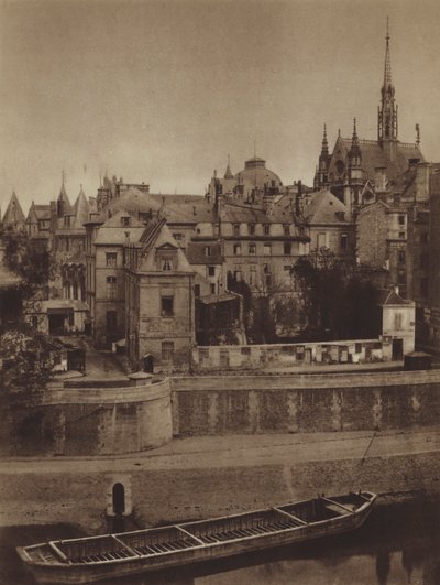 1862 में क्वाई डेस ऑर्फ़ेवर्स से देखा गया पालिस डी जस्टिस (बी / डब्ल्यू फोटो) द्वारा (बाद में) फ्रांसीसी फोटोग्राफर