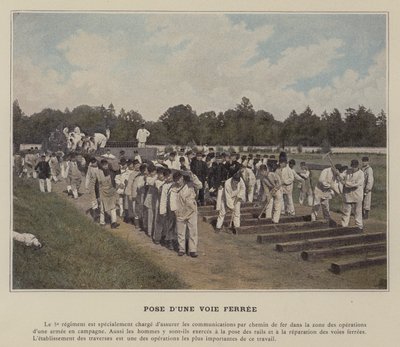 रेलवे लाइन बिछाना (रंगीन फोटो) द्वारा (बाद में) फ्रांसीसी फोटोग्राफर