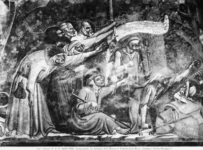 मृत्यु की विजय का विवरण, c.1350 (फ्रेस्को) द्वारा (मृत्यु के लिए जिम्मेदार ठहराया) मृत्यु के विजय के मास्टर