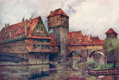 हेनकेर्स्टेग, वासर्टुरम, नूर्नबर्ग, जर्मनी के साथ, c1905 द्वारा एजी बेल
