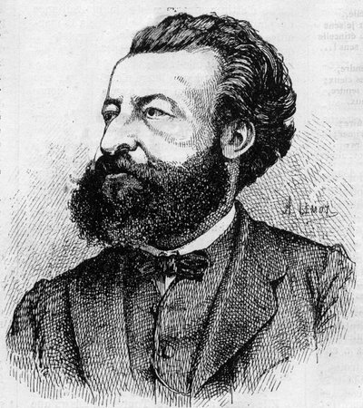 उलरिच डी फोंविएल (1833-1911) का पोर्ट्रेट, फ्रांसीसी पत्रकार और साहित्यकार - 1870 के लेमोट द्वारा उत्कीर्णन द्वारा एक नींबू पानी
