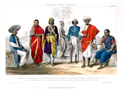 कोकेशियान जाति, हिंदू, 1800-1900। द्वारा A. कुली