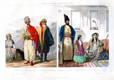 कोकेशियान जाति, कुर्द और फारसियों, 1873। द्वारा A. कुली