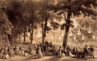 ऑगस्टे ब्राय (लिथो) द्वारा प्रकाशित Parc d'Asnieres में ऑर्केस्ट्रा और बॉलरूम का दृश्य द्वारा एक प्रोवोस्ट
