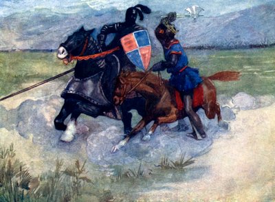ब्रूस ने हवा में अपनी लड़ाई-कुल्हाड़ी को ऊंचा उठा दिया ..., 1314, 1905 द्वारा एएस फॉरेस्ट