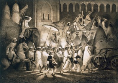 दिल्ली: कॉर्टेज एंड रेटिन्यू ऑफ द ग्रेट मोगुल, पब। 1858. द्वारा ए। सोल्टीकोफ