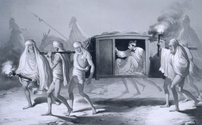 लौडियाना और अमृतसर के बीच पंजाब में भारतीय शैली के पोस्ट-चेज़, 1859। द्वारा ए। सोल्टीकोफ
