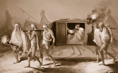 लौडियाना और अमृतसर के बीच पंजाब में भारतीय शैली के पोस्ट-चेज़, 1859। द्वारा ए। सोल्टीकोफ
