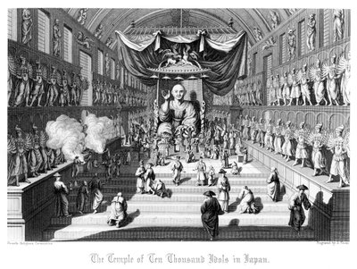 जापान में दस हजार मूर्तियों का मंदिर, c1860। द्वारा क। थॉम