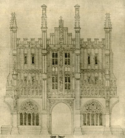 आर्किटेक्चरल ड्राइंग: ईस्ट फ्रंट, 1833-1834, 1906। द्वारा AWN पुगिन