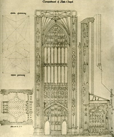 आर्किटेक्चरल ड्राइंग: एंटी चैपल का कंपार्टमेंट, 1833-1834, 1906। द्वारा AWN पुगिन