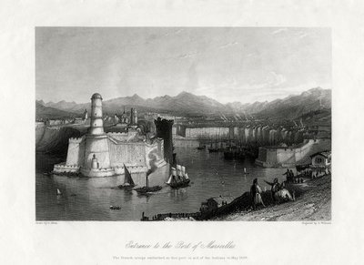 मार्सिले, फ्रांस, 1875 के बंदरगाह में प्रवेश द्वारा ए। विलमोर