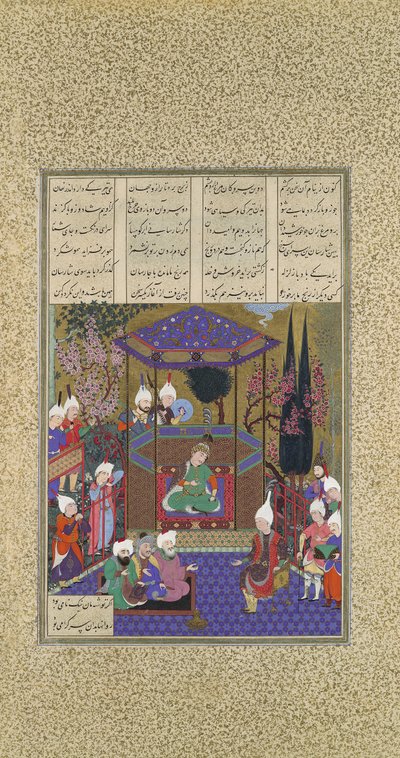 ज़ल ने मागी के रहस्यों को उजागर किया, शाहनामा बुक ऑफ किंग्स से फोलियो 87 वी..., c1525। द्वारा 'अब्द अल' अज़ीज़ो