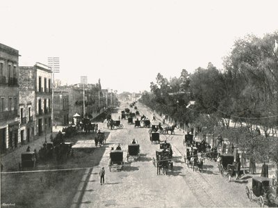 जुआरेज़ एवेन्यू, मेक्सिको सिटी, मेक्सिको, 1895। द्वारा हाबिल ब्रिकेट