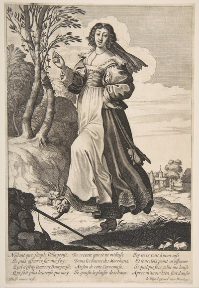 विलेज गर्ल डांसिंग, 1626-28। द्वारा अब्राहम बोस