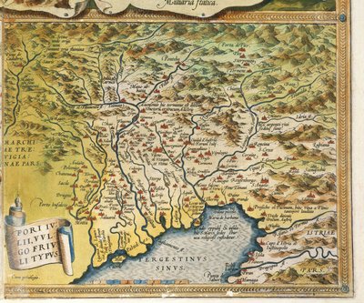 Theatrum Orbis Terrarum से Friuli Venezia Giulia क्षेत्र का नक्शा द्वारा अब्राहम Ortelius द्वारा अब्राहम ऑर्टेलियस