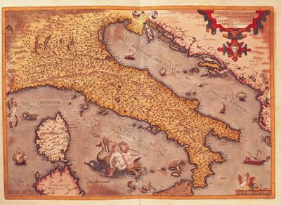 इब्राहीम Ortelius . द्वारा Theatrum Orbis Terrarum से इटली का नक्शा द्वारा अब्राहम ऑर्टेलियस