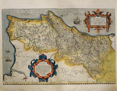 पुर्तगाल का नक्शा, Theatrum Orbis Terrarum से इब्राहीम Ortelius . द्वारा द्वारा अब्राहम ऑर्टेलियस