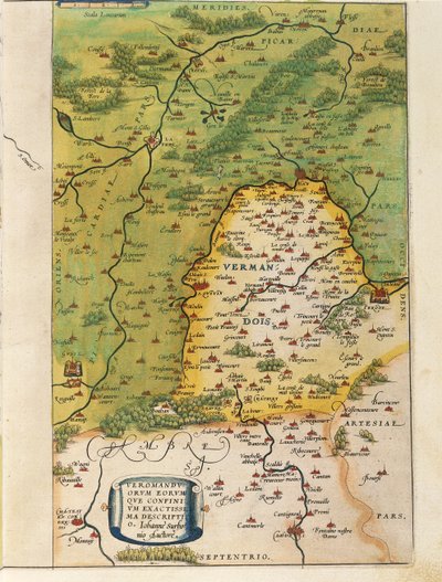 वरमांडो का नक्शा, Theatrum Orbis Terrarum से इब्राहीम Ortelius द्वारा अब्राहम ऑर्टेलियस