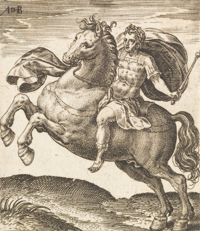 घोड़े की पीठ पर बारह कैसर से डोमिटियनस, c1565-1587। द्वारा अब्राहम डी ब्रुइन