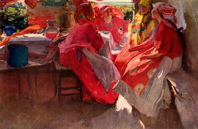 'पेइंग ए विजिट', 1915, 1939। द्वारा अब्राम आर्किपोव
