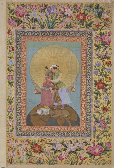 द सेंट पीटर्सबर्ग एल्बम- सम्राट जहाँगीर और शाह का शैतानी प्रतिनिधित्व द्वारा अबुल हसन