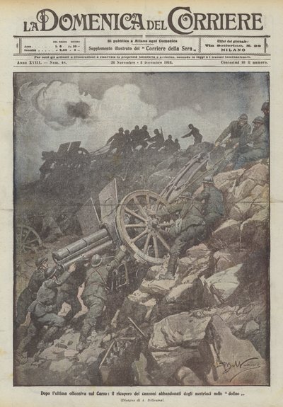 कार्स्ट पर अंतिम आक्रमण के बाद, ऑन्कॉलियों द्वारा ऑस्ट्रियाई लोगों द्वारा परित्यक्त तोपों की वसूली द्वारा अचिल बेल्ट्रैम